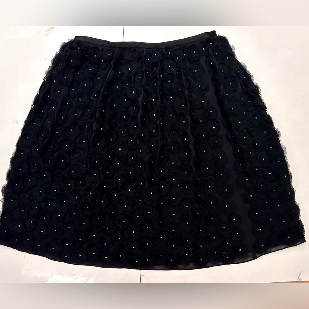 Robbi & Nikki silk roses and diamonds  black Mini skirt Designer, Art - Picture 7 of 9
